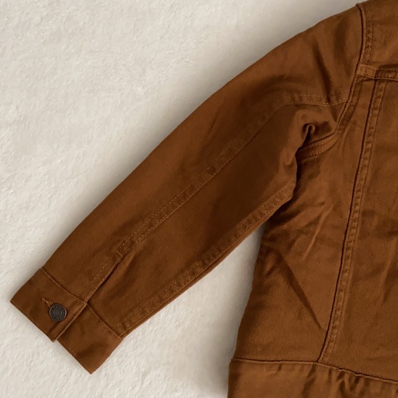 Gap Denim | Fall 2023 Sherpa Lined Icon Denim Jacket 778072 Bright Brown (5) - Picture 14 of 16